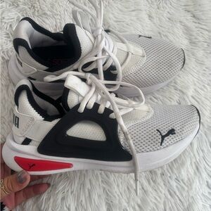 Puma Kids White and Black Athletic Sneakers